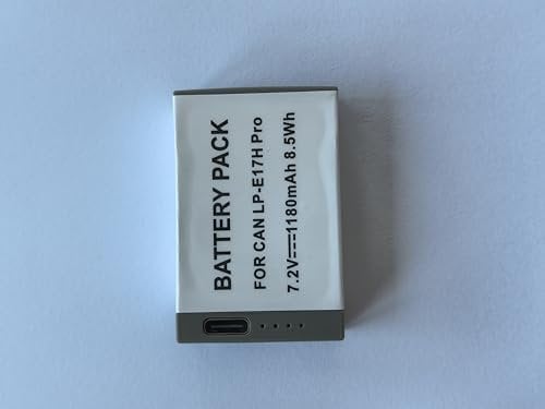 Egoway 1180mAh LP-E17 Replacement Camera Battery for Canon EOS R50 R8 RP R10 R100 with USB Type C Fast Charging for Canon M6 II M5 M3 77D T6i 750D T6s 760D T7i 800D T8i 850D