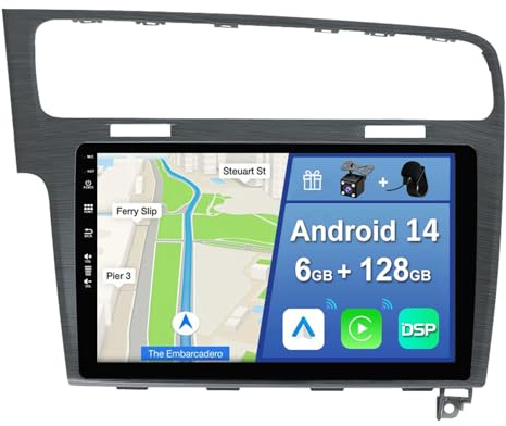 YUNTX [6GB+128GB] Android 14 Autoradio für VW Golf 7 Golf VII 2012-2020-[Integriertes CarPlay/Android Auto/DSP/GPS]-10.1 Zoll IPS Screen-DAB/Mirror Link/Bluetooth 5.0/360 Kamera
