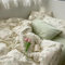 Freyamy Blumen Weiß Bettwäsche 135x200 4tlg,Chic Botanisches Aesthetic Floral,Grün Blätter Gewaschener Mikrofaser Bettwäsche-Set, 2 Bettbezug mit Reißverschluss und 2 Kissenbezüge 80x80cm
