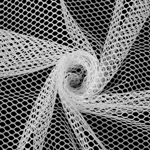 Tüll Weiß Polyester Stretchstoff, Tüllnetzgewebe, 100 X 150 Cm Weißer Netzstoff, Tüll Stoff Vielseitiges Für Nähprojekte, Einkaufstaschen, Rucksacktaschen Und -Gurte Und Zum Einnetzen Von Kleidung