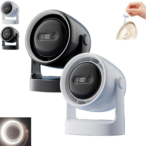 3-in-1 LED Light & Built-in Aromatherapy Diffuser Silent Mini Fan, Desktop Small 3 Gears Small Night Light Office Silent Long Life Aromatherapy Cycle, USB Mini Electric Fan (2Pcs-Mix)