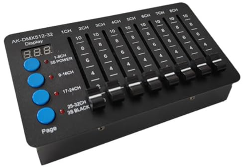 Koolenry 32 Channel Simple Mini DMX512 Controller Type-C Battery Stage Lights Beam for Computer Light Dimmer