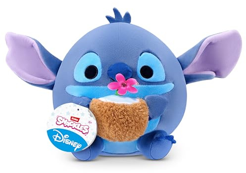 Snackles Disney 20 cm Plüschtier (Stitch & Kokoswasser) von ZURU – Ultra-weiches Kuscheltier mit Snack-Zubehör, sammelbare kuschelige Plüschfigur für Kinder, Jugendliche & Disney-Fans