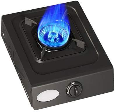 1 quemador de gas, quemador de wok de alta potencia de 5,0 kW con protección contra llamas, ideal para cocina doméstica y cocina profesional