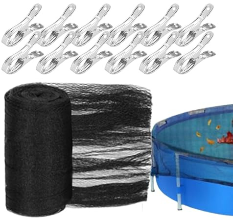 Furtryvl Poolabdeckung – rundes Sicherheitsnetz für Schwimmbäder – Garten-Sonnenschutznetz mit 12 Clips für Profis, Unternehmen, kommerzielle Außen-, Innen-, Terrassen-Hinterhof