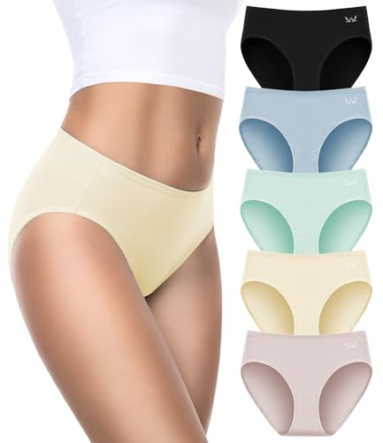 Benirap Womens Underwear Cotton Knickers Multipack, Ladies Panties Breathable Cotton Pants Comfy Hipster Briefs for Women