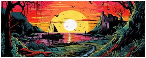Wallario Küchenrückwand selbstklebend 115 x 50 cm, Motiv: Verwunschenes Flussdelta | Spritzschutz abwischbar & pflegeleicht