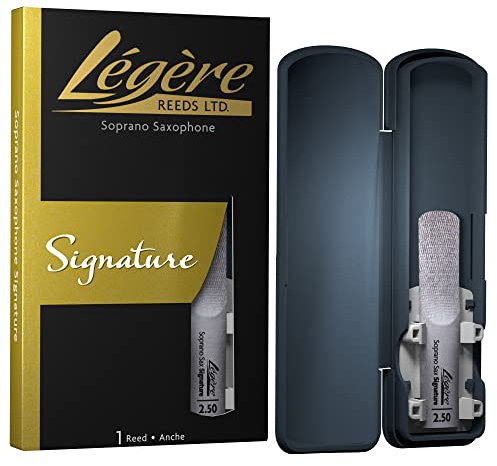 Légère Reeds - Sopransaxophonblatt, Signature, Blattstärke 2.50 (SSG2.50) - Hochwertiges synthetisches Holzblasrohr