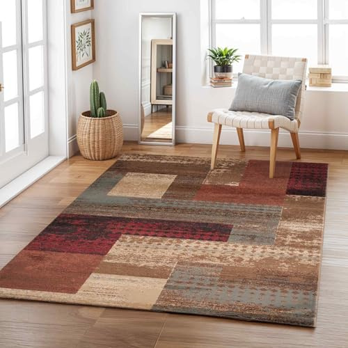 Livabliss Shama Licourt Abstract Runner – 80x220 cm, Brown, Red & Grey