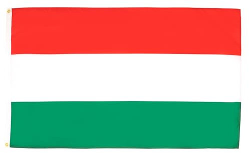 AZ FLAG - Flagge Ungarn - 90x60 cm - Ungarische Fahne 100% Polyester mit Messing-Ösen - 50g
