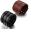 JewelryWe Schmuck 2 Leder Armbänder, Punk Rock Stil Niet breit Lederarmband Armreif für Herren Unisex, 22cm Schwarz Braun, mit Geschenk Tüte