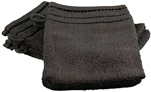 Gözze - Lot de 4 Gants de Toilette, Berlin, 100% Coton, 17 x 24 cm - Chocolat