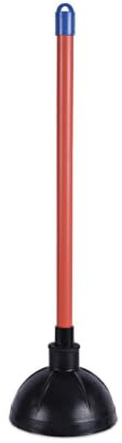 Boardwalk BWK09201EA 18 in. Plastic Handle Toilet Plunger for 5-5/8 in. Bowls - Red/Black