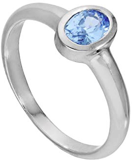 jewellerybox Sterlingsilber & Tansanit CZ Kristall Oval Dezember Geburtsstein Ring Größe 63 (Erhältlich 49-63)