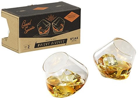 Gentlemen's matériel Verres à Whisky à Bascule, Argent, Lot de 2 11ounces