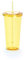 eBuyGB Smoothie Tumbler with Straw, Yellow, 680 ml