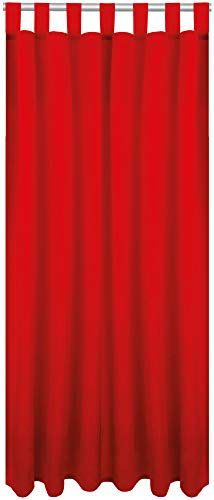 Bestlivings Blickdichte (Rot) Gardine mit Schlaufen in 140x225 cm (BxL), Vorhang Dekoschal als Sichtschutz