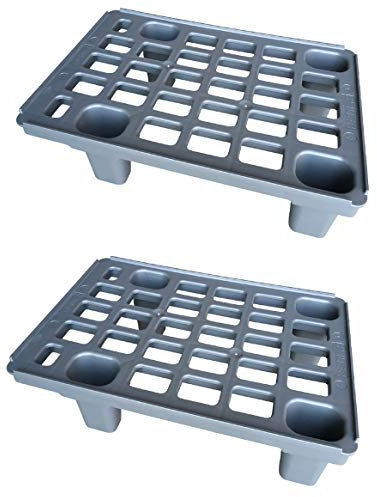 2x Leichtpalette 60x40 Kunststoffpalette im 1/4-Europaletten Maß inkl. gratis Zollstock * Viertel Palette, 2er Set