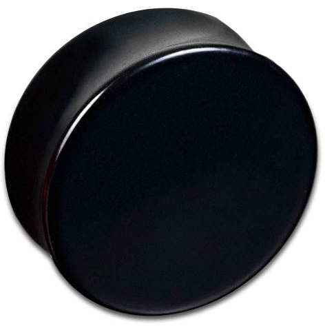 viva-adorno 1 Stück Double Flared Plug Flesh Tunnel Saddle Plug ohne Gewinde Kunststoff Acryl Größe 3-24mm UFT, Plug schwarz 22mm