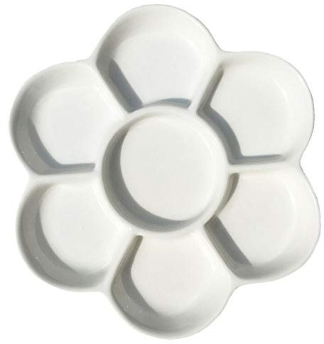 Easyou Porcelain Ceramic Palette Mixing Tray Plate (Flower Mixing Palette 5.6/14.5cm)