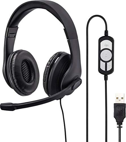 Hama HS-USB300 PC-Headset USB schnurgebunden, Stereo On Ear Schwarz, Universal