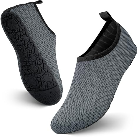 JOTO Chaussure d'eau Water Shoes Aquatiques Homme Femme, Chaussures de Plage de Mer de Piscine Sandales Plastiques, Anti Sable Antidérapant Sèche Vite dans l’Eau, sur la Plage ou Yoga-Girs-24.2CM