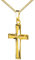 JEVELION Goldkreuz Kreuz-Anhänger für Damen, Herren und Kinder in hochglanz poliert mit 3D-Effekt als Kettenanhänger 585 Gold 14 Karat mit Panzer-Kette + Schmuck-Etui