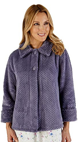Slenderella Ladies Waffle Bed Jacket BJ4325 Grey 2XL