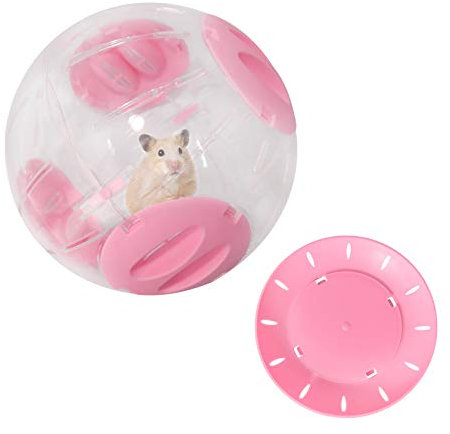Andiker Hamsterball, Transparent Hamsterrad Laufkugel für Hamster & Mäuse Plastik Spielzeug Langeweile beseitigen und die Aktivität steigern Laufrad Hamsterrad (20 cm, Pink)