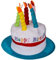Out of the blue Happy Birthday Plüschhut mit 5 Kerzen, Mehrfarbig, ca. 30 x 27 cm