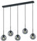 5-flammige Pendelleuchte mit Kugel Lampenschirmen aus Rauchglas, Breite 100cm
