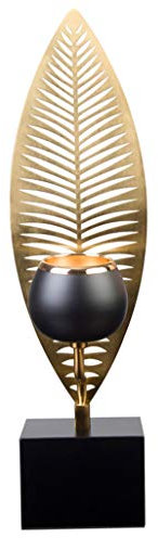 GUMEI Retro Leaf Iron Candle Holder Candlestick Metal Plant Leaves Candelabra Decor