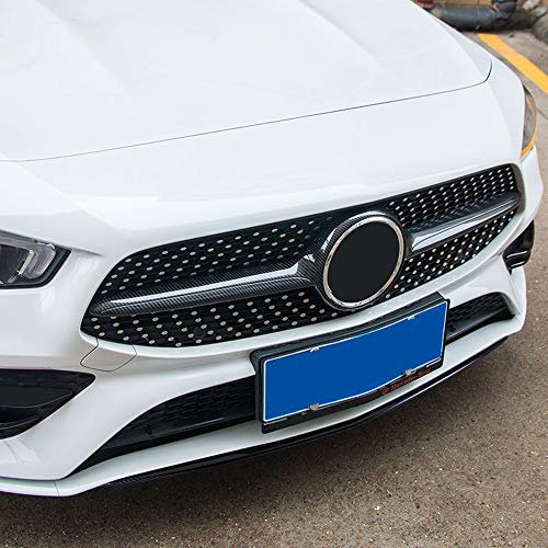 für CLA C118 X118 2019-2022 Kühlergrill Zierleiste Kohlefaserfarbe ABS Kunststoff 1 Stück