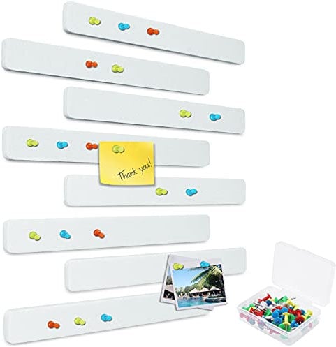 Yoillione Felt Pin Board Bulletin Boards Square Notice Board Memo Board for Bedrooms Offices Home, White Cork Board Tiles Self Adhesive Pinboard for Wall Decorative with 20 Push Pins