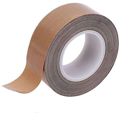 Rotolo di Nastro in PTFE, Nastro in Teflon Rivestito, Termico Isolante Sigillante Adesivo Ad Alta Temperatura per Sigillatrice Sottovuoto(0.25mm x 13mm x 10m)