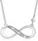 Aucuu Damen Halskette Infinity, 925er Sterling Silber, Verstellbare Freundschaftskette und glänzender Zirkonia, Schmuckgeschenke für Dame/Mutter/Mädchen/Freundin