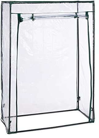 Relaxdays Serra per Pomodori, Giardino, Balcone, Telo Orto, HLP 150x100x50 cm, Acciaio e PVC, Trasparente