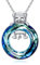 Flpruy Schwein Geschenk, Schweinchen Kette 925 Sterling Silber Tier Anhänger mit Blau Österreichischer Kristall, Ferkel Halskette Tier Schmuck Geburtstag Geschenke für Mutter Frauen Mädchen Tochter