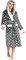 CityComfort Vestaglia Donna Invernale in Pile (Grigio Scuro/Bianco, S)
