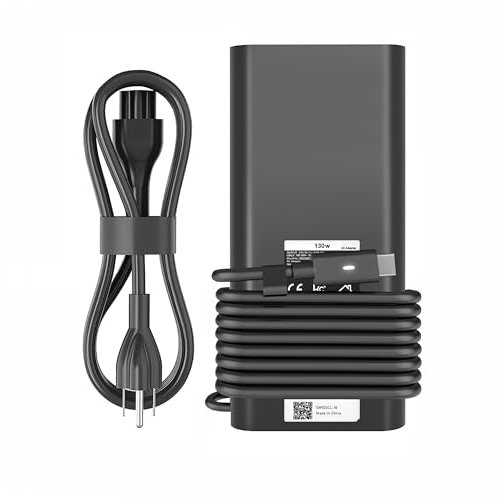 130W USB C Laptop Charger Compatible with Dell XPS 15 17 2in1 9575 9500 9700 Precision 5560 5530 5550 5750 Latitude 7410 7310 7210 9410 9510 5420 5522 0 551 0 Power Cord