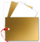 500x Einzelkarten Din A7 10,5x7,3 cm 240 g/m² Gold Metallic mit Loch und rotem Band - Flaschenanhänger blanko Mini-Karten ideal zum Selbstgestalten für Geschenkanhänger & als Anhängeetikett