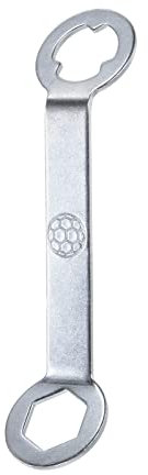 sourcing map Track Spikes Wrench Dual Interface Aluminum Non-Slip Shoes Adjustment Tool for M5 Soccer Shoes, Silver Tone