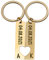 Partner Schlüsselanhänger Personalisiert | 2er Set mit Gravur Datum und Namen | Geschenk zum Jahrestag Valentinstag Geburtstag für ihn und sie | Anhänger mit Herz Männer und Frauen | Gold