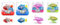 ROBO ALIVE Robo Fish Series 3 Roboter-Fisch, 2er Pack, Blau und Rot, schwimmt in mehrere Richtungen, batteriebetrieben, Spielzeugfisch, Poolspielzeug & Roboter Schildkröte (2er Pack, grün & rosa)