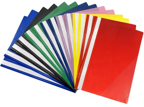 WAIZHIUA 14Pcs A4 Project Folder Plastic File Folders Presentation Project Folder Report Document Organiser Holder with Transparent Cover for Office Home School Classification