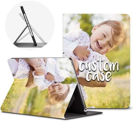 Personalisiertes Foto für iPad Pro 9,7 Zoll (24,6 cm), Mikrofaser-Innenfutter, weiche TPU-Rückseite, automatische Sleep/Wake-Funktion, Smart-Cover, schützendes Leder, personalisiertes Bild, Name