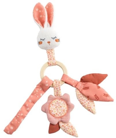 Hochet en velours rose