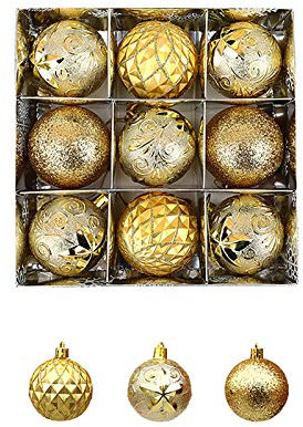 Christbaumkugeln Deko Weihnachten Weihnachtsdeko Christbaumkugel Home Ball Tree Ornament 60mm Hanging Party Xmas Home Decor Schaukel Banane Christbaumschmuck für Weihnachtsbaum (Gold, One Size)