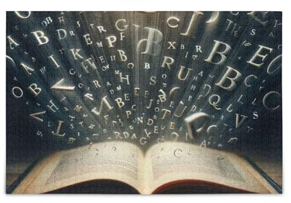 Alphabet Buch Puzzle 500 Teile Puzzle DIY Geschenk Jigsaw Puzzles mit Mesh Aufbewahrungstasche Lustiges Puzzle für Erwachsene