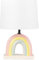 Beliani Tischlampe Keramik Regenbogen bunt Stoffschirm weiß Trommel mit Schalter Titna
